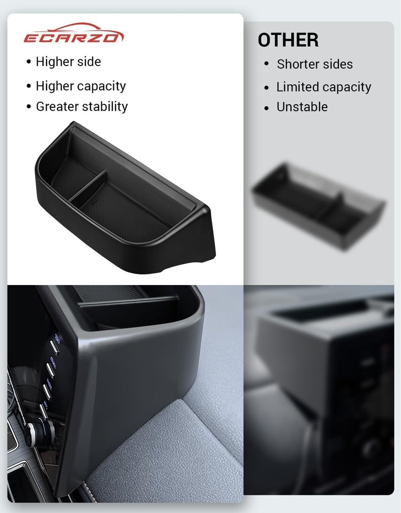 Ecarzo Tray Phone Holder Compatible with 2024 2023 2022 2021 Toyota Sienna Interior Accessories, Hidden Storage Organizer Behind Screen Sunglass Tissue Holder (Not for 2025) - Image 5